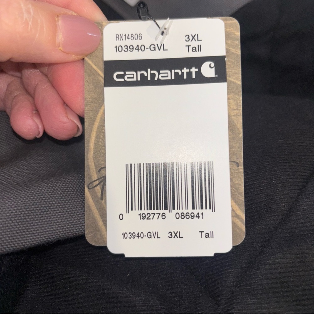 Carhartt Men's 3X Tall Gray Hooded Jacket nwt - Picture 8 of 8